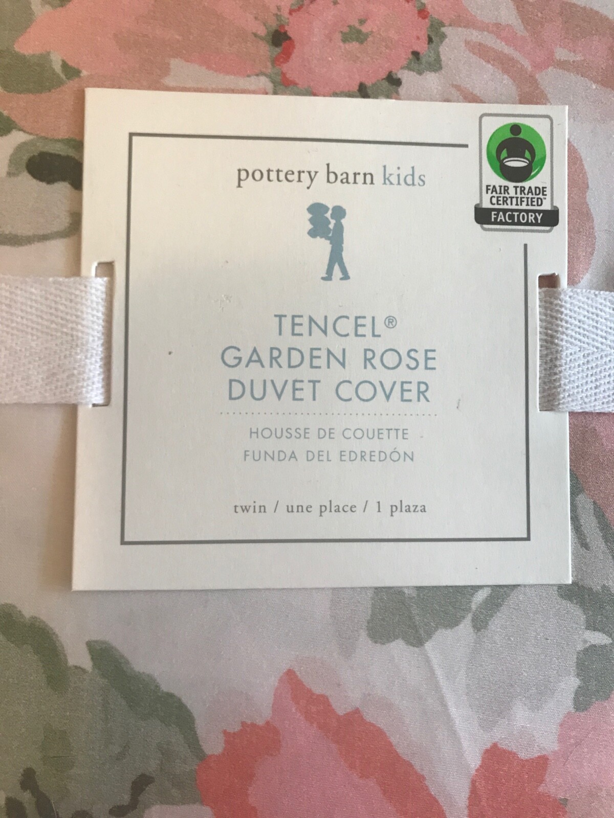 Pottery Barn Kids NEW NIP Duvet Cover Twin Pink Roses Flowers Floral Garden Girl