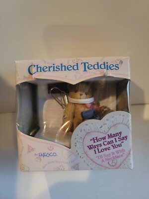 Cherished Teddies Photo Holder Mini Teddie With A Necklace 2001 NIB