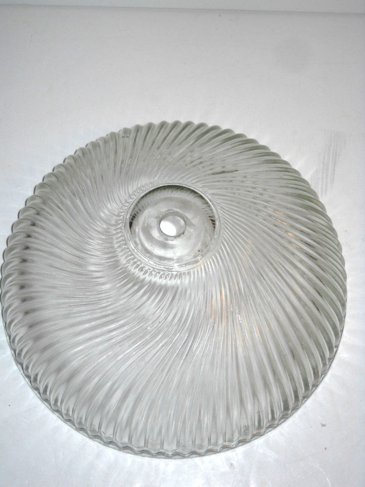 Vintage 8 1/2'' Clear Swirl Glass Ceiling Light Lamp Shade Deco Cover
