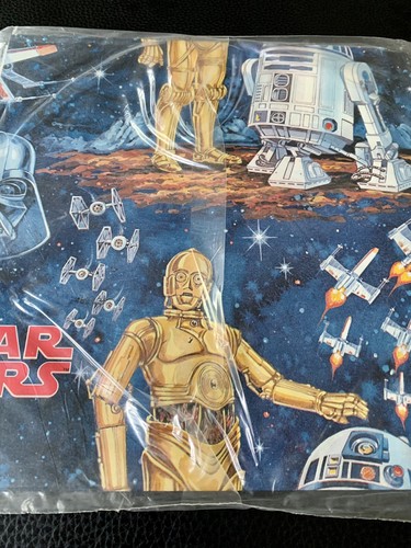 Vintage 1977 Star Wars Gift Wrap Wrapping Paper 2 Sheets In Packaging