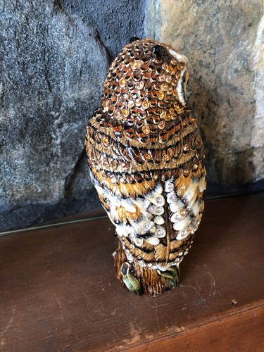 JAY STRONGWATER MILO OWL FIGURINE, NATURAL FINISH