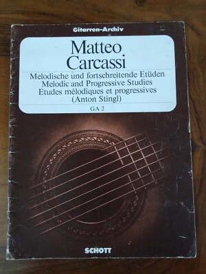 Matteo Carcassi Melodic And Progressive Studies Guitar Music Book 1971