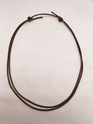 Brown Leather Adjustable Unisex Cord Choker Necklace- Made in USA