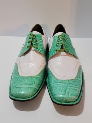 Vintage Crocodile Green Man Extravagant Shoe Size 11 By Liberty Man's Exclusive 