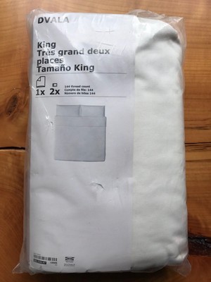NEW IKEA Dvala SET KING Duvet Comforter Cover  2x Pillowcase White Cotton NEW IKEA Dvala SET KING Duvet Comforter Cover  2x Pillowcase White Cotton