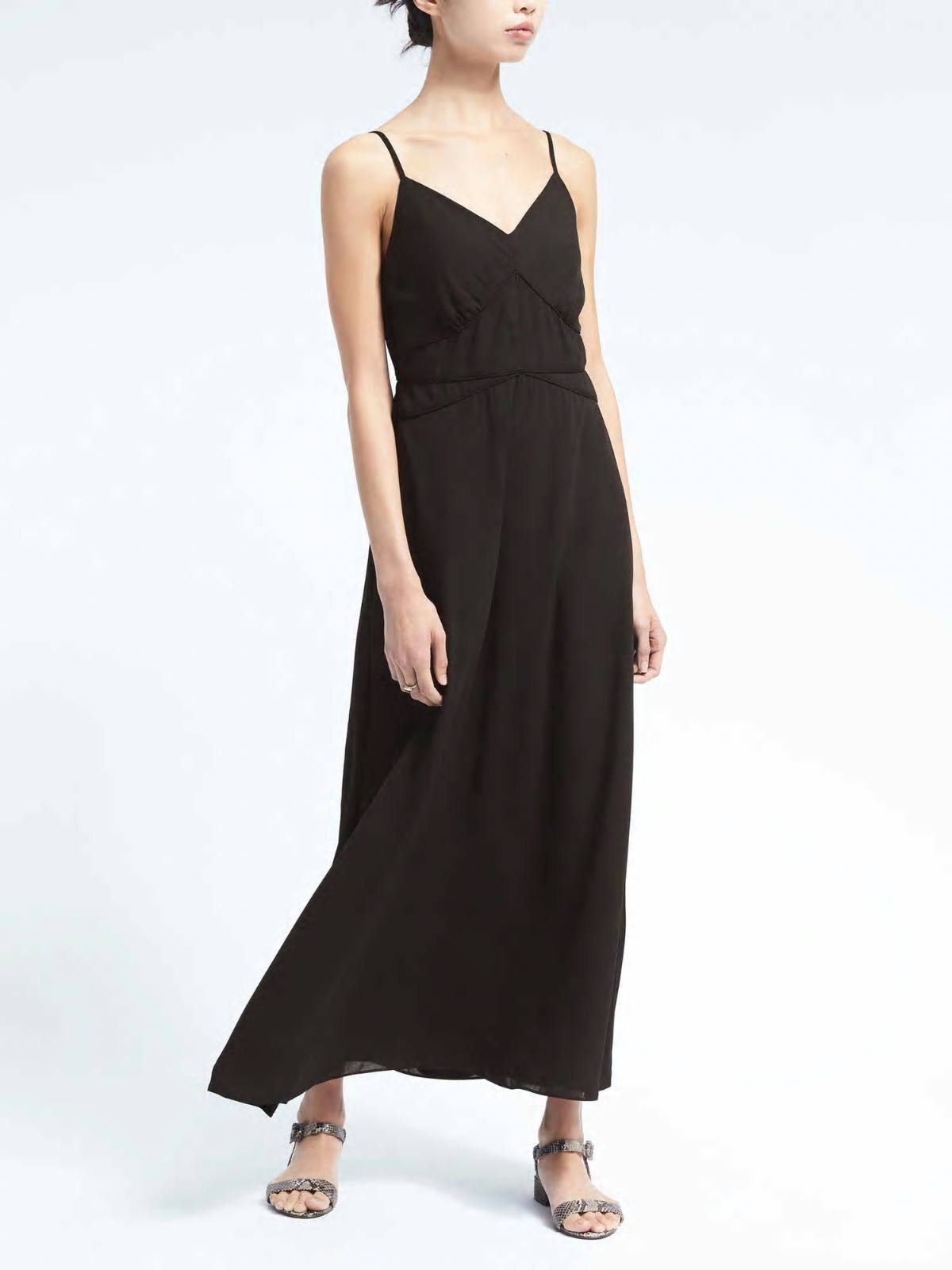 BANANA REPUBLIC BLACK PANELED MAXI DRESS SIZE 12 TALL 148.00 NWT 783590 eBay