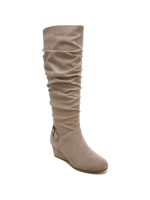 Женские бежевые ботинки DR SCHOLLS Goring Break Free с круглым носком на танкетке, 6,5 М