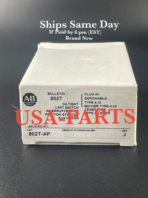 NIB Allen Bradley 802T-AP /J Limit Switch, NEMA Type 4/13*Free Same Day Shipping