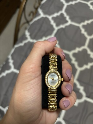 VTG Women's Gruen Crystal Quartz Rhinestone Watch and Keychain/Coin Purse Set