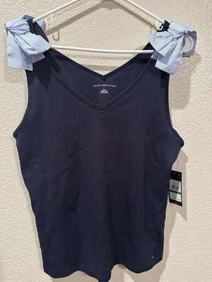 Tommy Hilfiger Blue Bow Shoulder Tank
