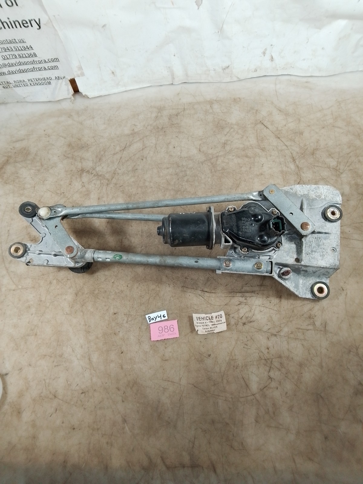 NISSAN X-TRAIL 2002 2.0 PETROL WIPER MOTOR AND LINKAGE 250932740 #BAY4C.986