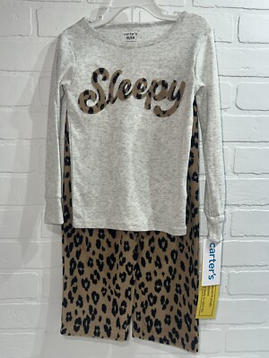 NWT! Carters 2pc SLEEPY Leopard Print Pajamas Size 4T Super cute !