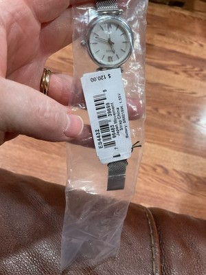 $120 Fossil Women's Carlie Mini Quartz Stainless Steel Mesh 3 Hand Watch ES4432