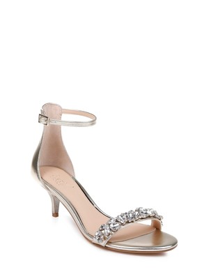 

JEWEL BADGLEY MISCHKA Женские сандалии Gold Dash с круглым носком и ремешком на пятке 8,5 м, Золотой, JW2815