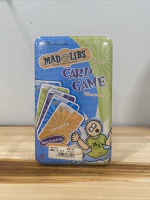 New and Sealed Mad Libs Card Game in Tin Box Party Family Funny Word Game