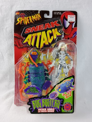 Spider-Man Sneak Attack Silver Sable Bug Busters 1998 ToyBiz