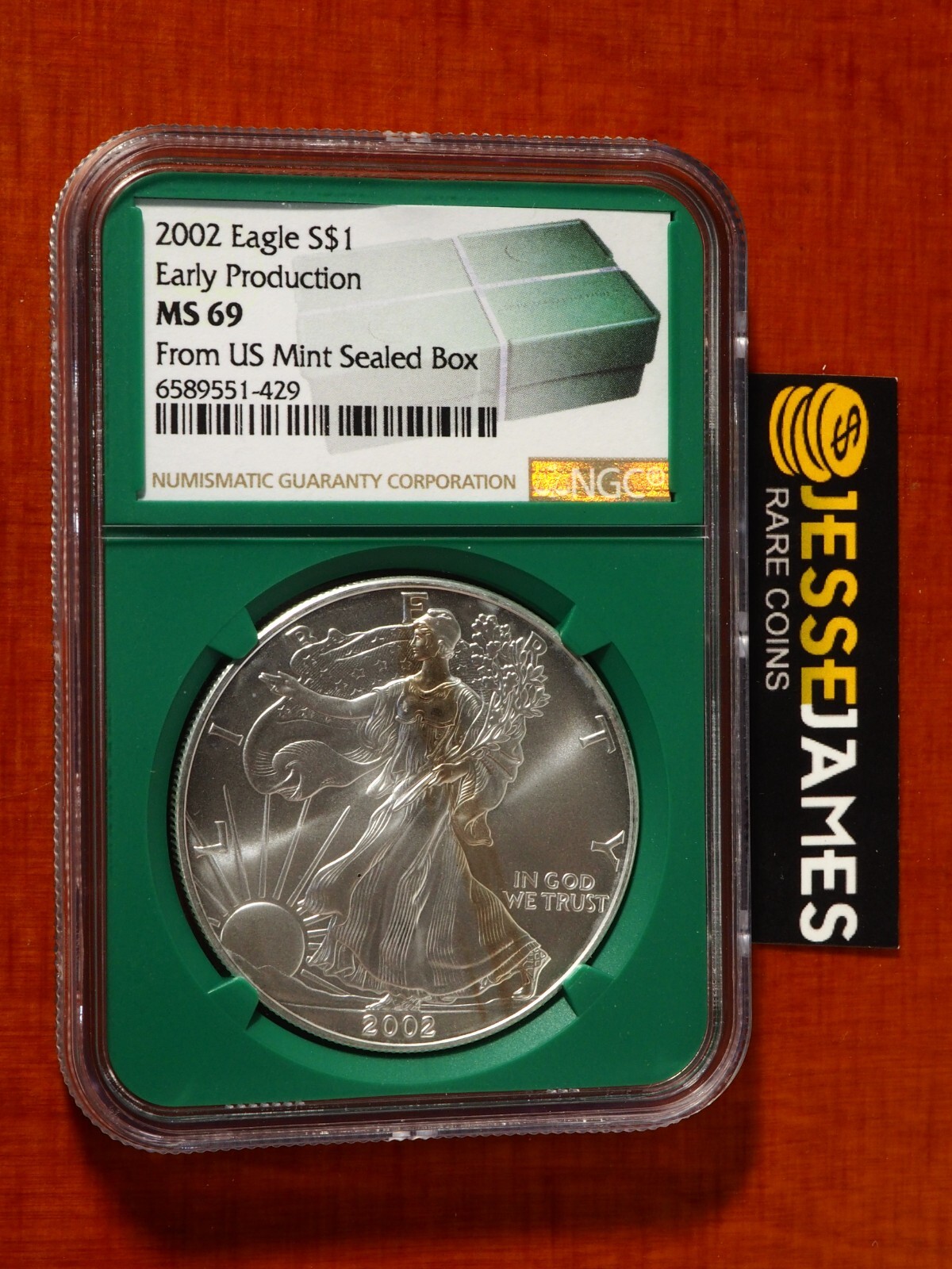 2002 SILVER EAGLE NGC MS69 EARLY PRODUCTION FROM US MINT 2002 SILVER EAGLE NGC MS69 EARLY PRODUCTION FROM US MINT