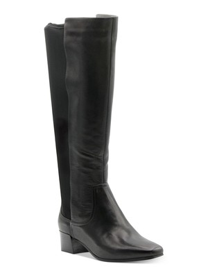 

ADRIENNE VITTADINI Женские черные кожаные ботинки Cecil Square Toe на молнии 6,5 м, Черный, 3W19F020