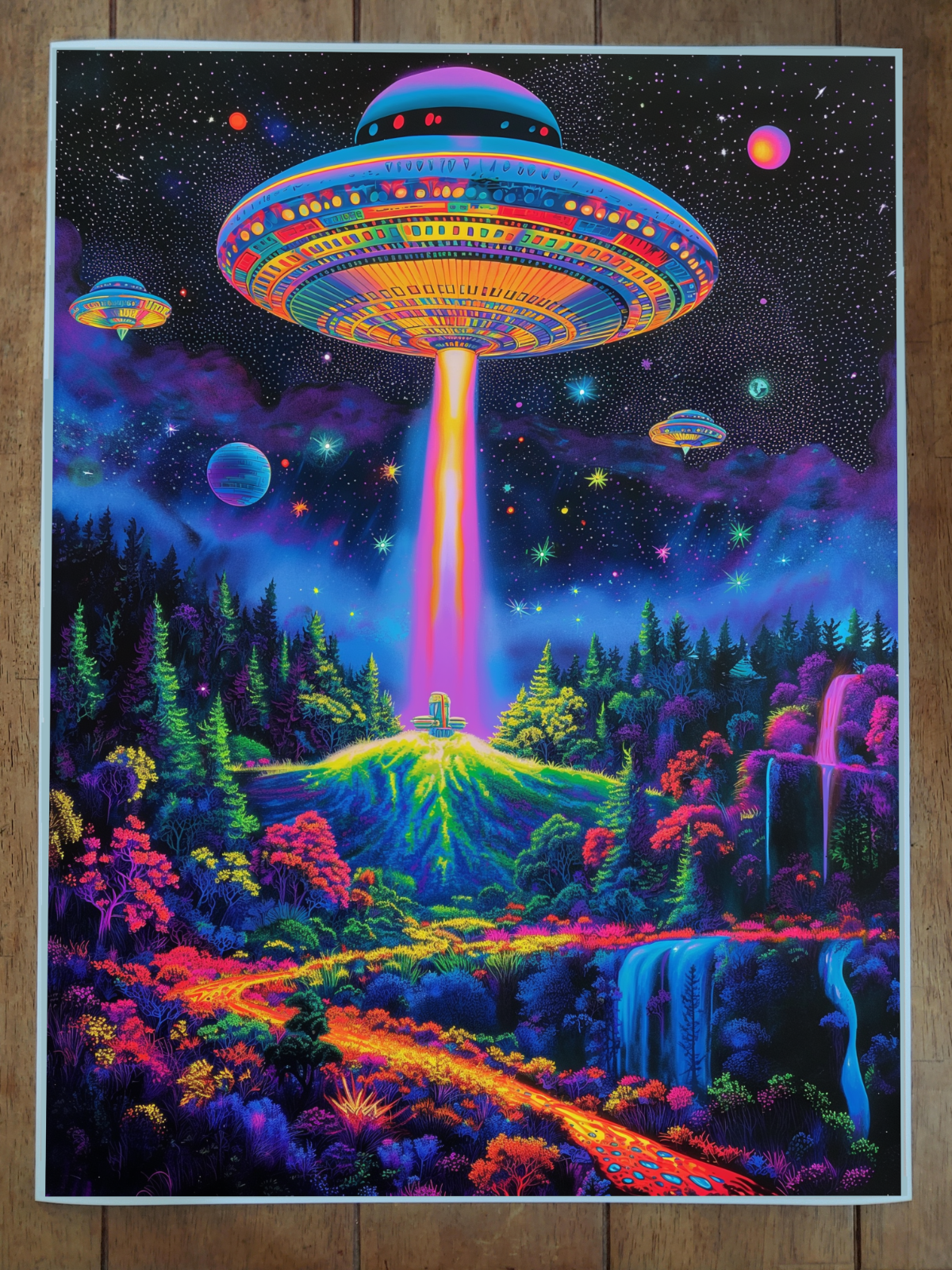 絵画 UFO Amazon.com: Retro UFO Alien Abduction Painting 16x20 Canvas