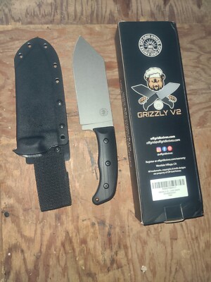 Off-Grid Knives Grizzly V2 6.125'' Chef Knife Sandvik 14C28N Stonewash Black New