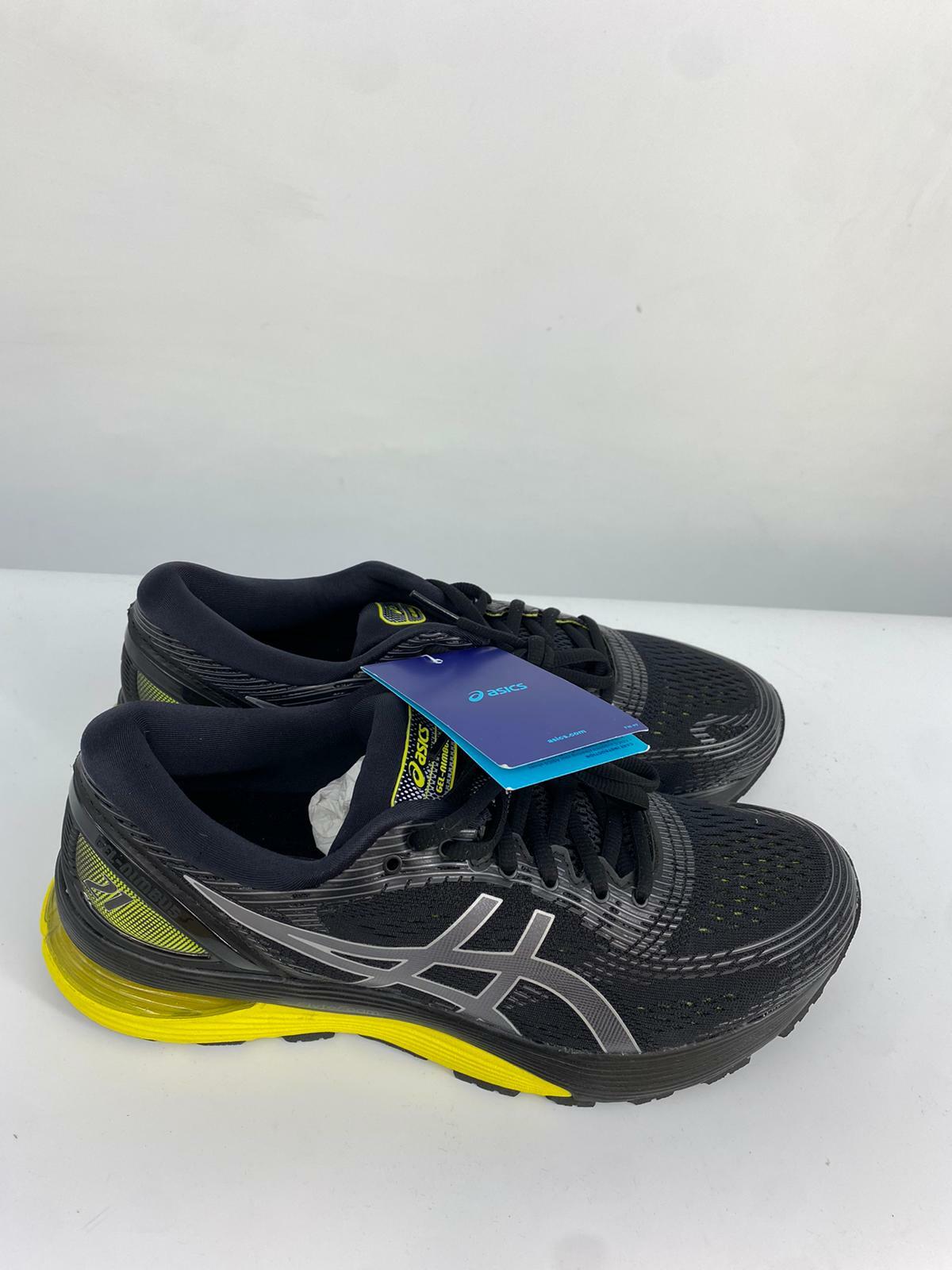 ASICS MEN GEL-NIMBUS 21 MESH COMFORT RUNNING SHOE BLACK YELLOW 1011A169  SIZE 8.5: купить с доставкой из США, цена 11 161 руб - (133792424515)