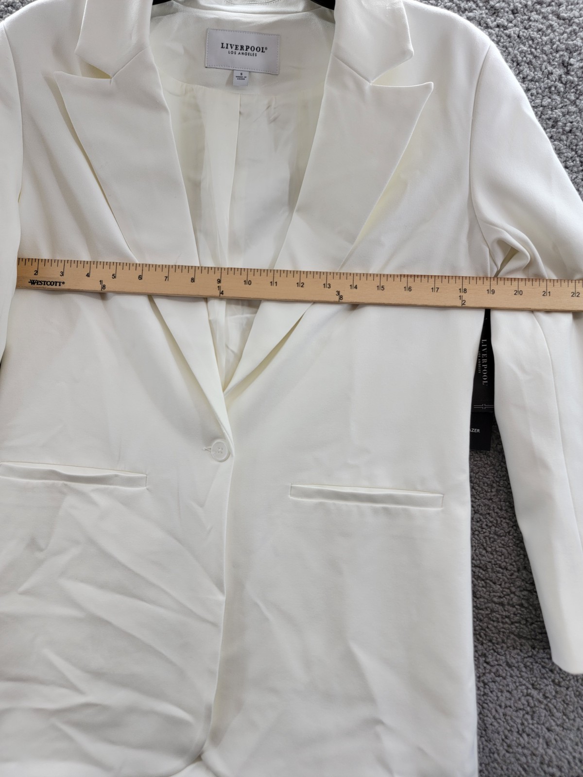 Liverpool Los Angeles Button Front Oversized Front Blazer Womens Small Porcelain - Picture 11 of 20