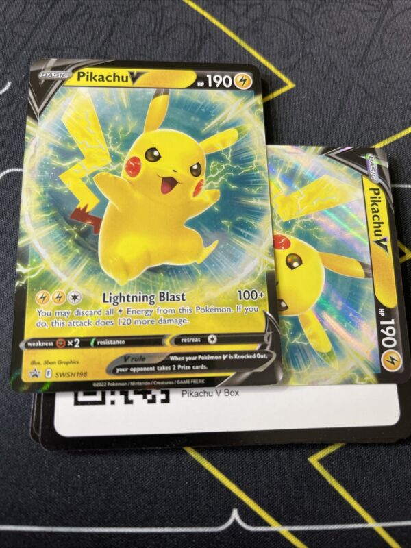 New 2022 Pikachu V Box Swsh198 Pokemon Tcg Online Code Card Messaged