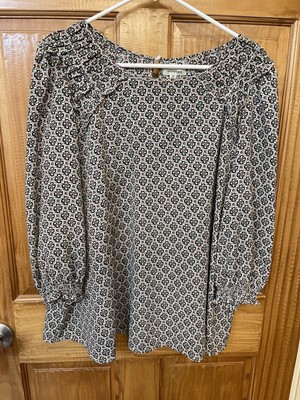 Max Studio 3/4 Sleeve Patterned Blouse 1X