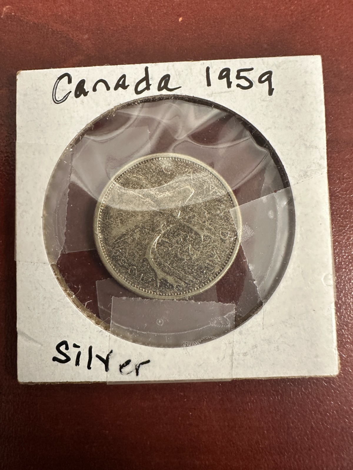 Canada 1959 25 Cents Canadian Caribou Quarter Coin - 80% Silver