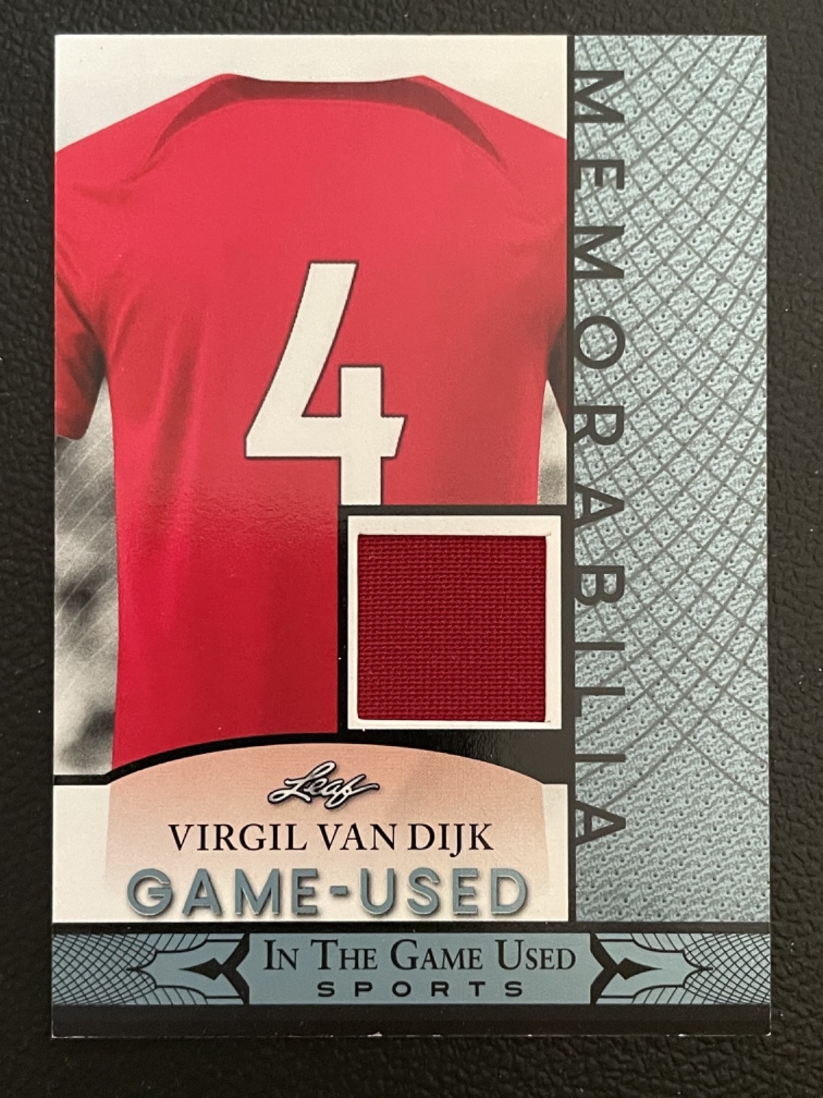 2024 Leaf In The Game Used Memorabilia Blue Virgil Van Dijk Jersey