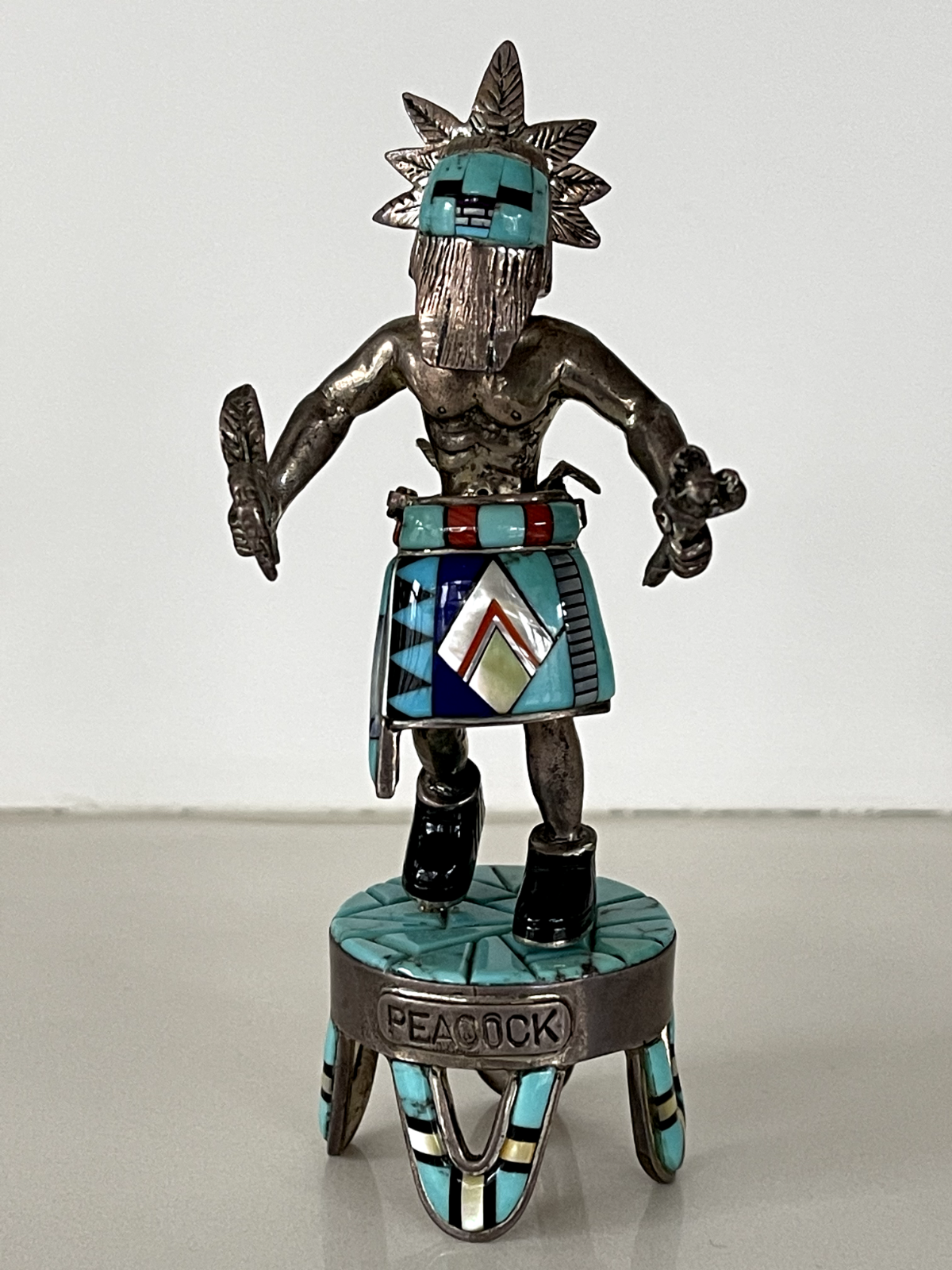 Sterling Silver & Turquoise Inlay Kachina Doll | eBay