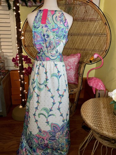 Pre-owned Lilly Pulitzer Tiera Maxi Dress Best Kept Secret ? Size M No Sash In Multicolor