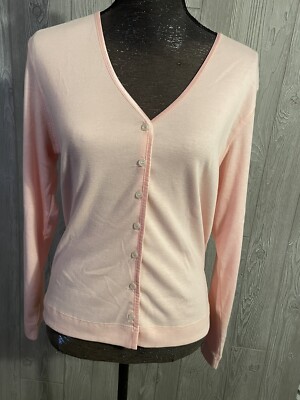 New! Weekend Clothes Womens Size Medium Peach Casual Polyester Blend Cardigan