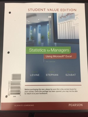 Statistics for Managers Using Microsoft Excel