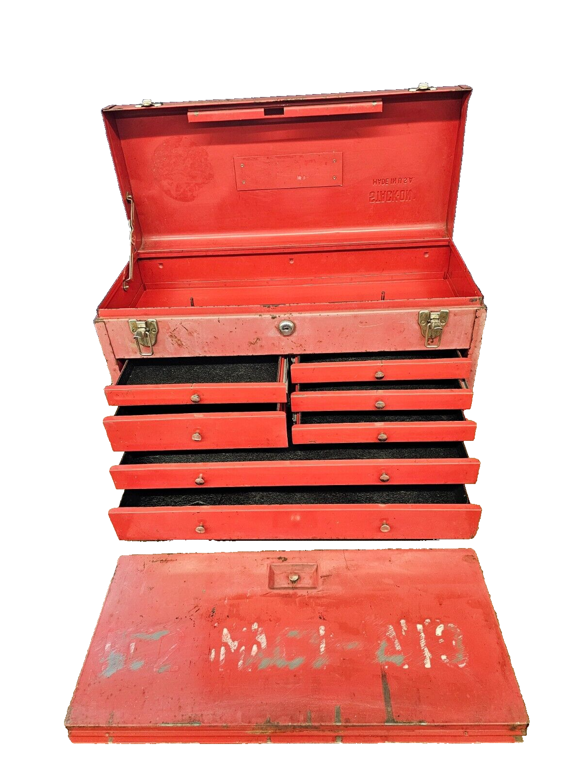 Stack On 7 Drawer Tool Box Storage Case Metal Box Handheld
