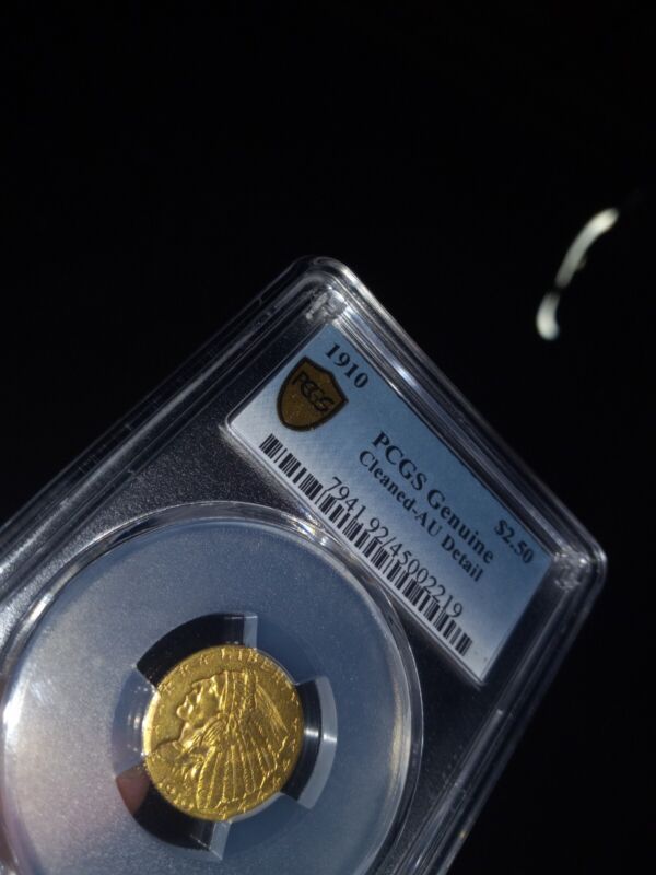 1910 US 2 1/2 Dollar Gold Quarter Eagle Coin $2.50 Indian