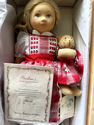 PAULINE BJONNESS JACOBSEN DOLL Harriet w Bear Limited Edition 164/950 Signed COA