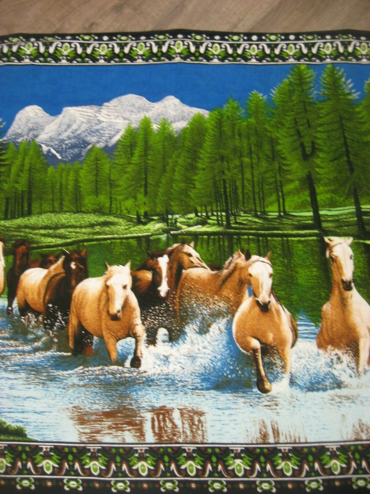 Vintage 70s  Horse Tapestry Outdoor Scene Wall tapestry 53.5