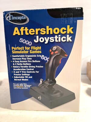 Aftershock Joystick Perfect for Flight Simulator Games New