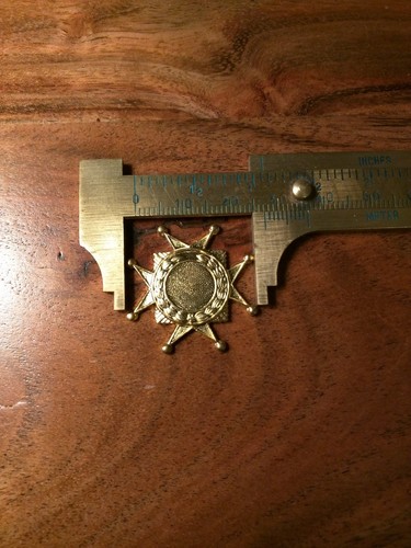 1pc Vintage gold plated shield brass stamping thick   Maltese cross star 27mm