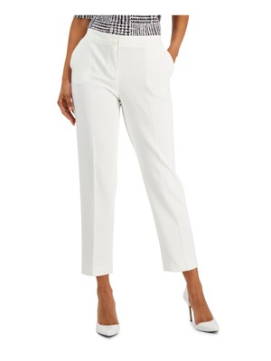 Женские прямые брюки KASPER Womens White на молнии со средней посадкой до щиколоток для работы 16