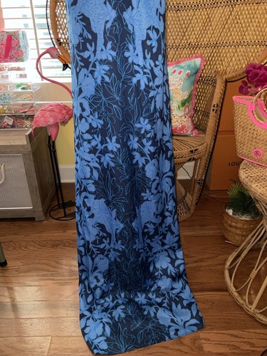 Pre-owned Lilly Pulitzer Donita Maxi Dress Navy Spotting A Pattern Size 4,16 In Multicolor