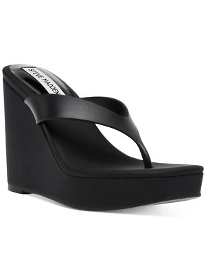 

STEVE MADDEN Женские черные 1-дюймовые босоножки без застежек на танкетке с изысканной платформой, Черный, REFI02S1