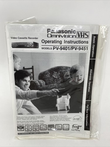 Panasonic PV-9401 PV-9451 VCR VHS Owners Instruction Manual