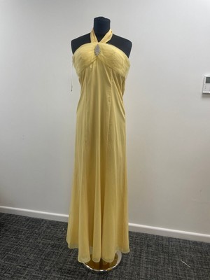 Milano Prom/bridemaid dress yellow Size medium (*61)
