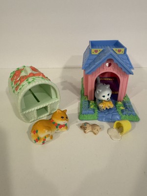 1995 Kenner LPS Littlest Pet Shop Kitty Mom & Dad Magic Birthing Cozy 2 Kittens