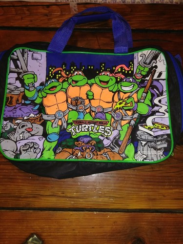 Vintage 1991 Teenage Mutant Ninja Turtles Overnight Bag Suit Case Duffle Bag