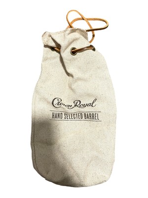   Crown Royal Hand Selected Barrel Drawstring Burlap Tan Bag  
