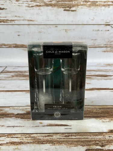 (X) COLE & MASON Prism Salt and Pepper Grinder Gift Set Wooden Mills England