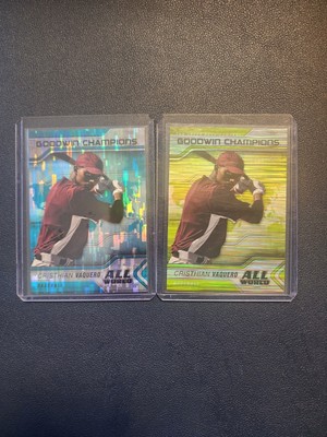 2023 Upper Deck Goodwin Champions CRISTIAN VAQUERO Neon Green 73/199 & Aqua Lot